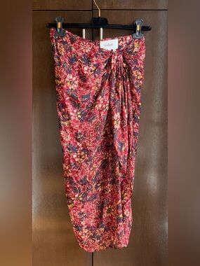 BA&SH Galia  Burgundy Floral Skirt